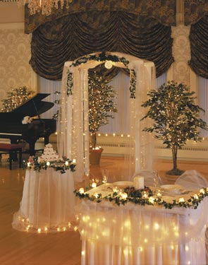 {Decoration can be used at receptions to create a more intimate atmosphere}